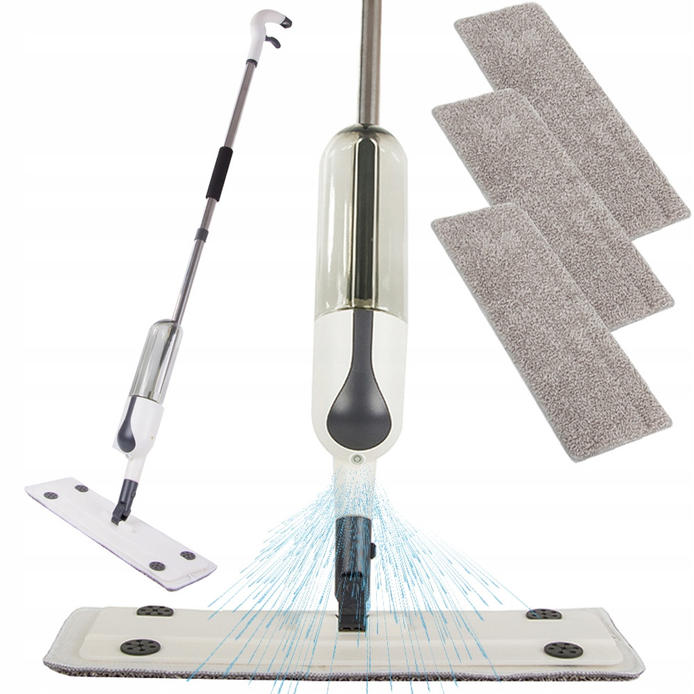 Plochý Mop S Rotačním Postřikovačem Pevný Sprej 3x Mikrovláknové Vložky