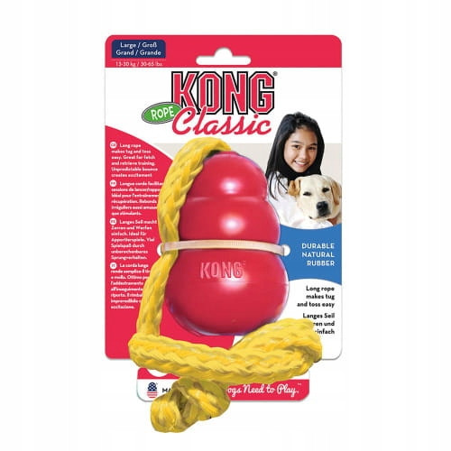 Kong Classic With Rope hračka pro psy