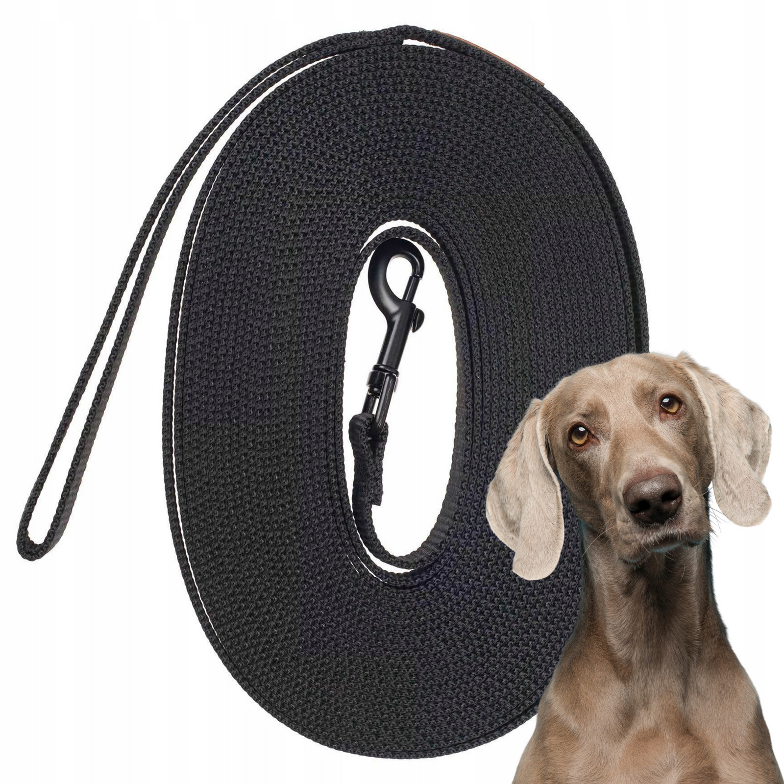 Tréninková Linka pro psa na procházky pro výuku povelů 5 metrů Ukory Černá