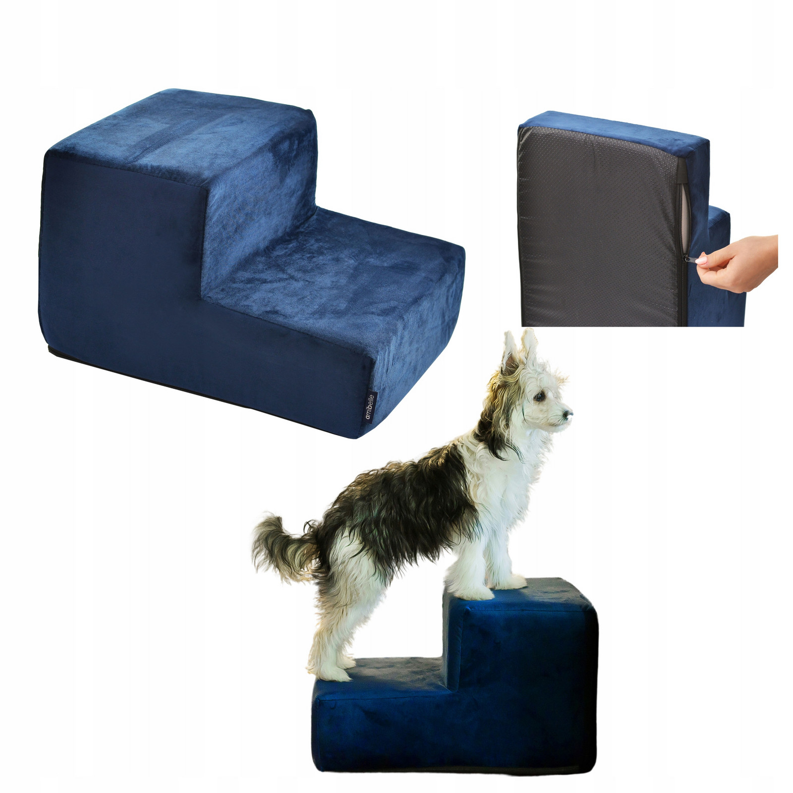 Schody pro psa kočku Rampa 30 cm 2 stupně Schody Plošina Protiskluzová