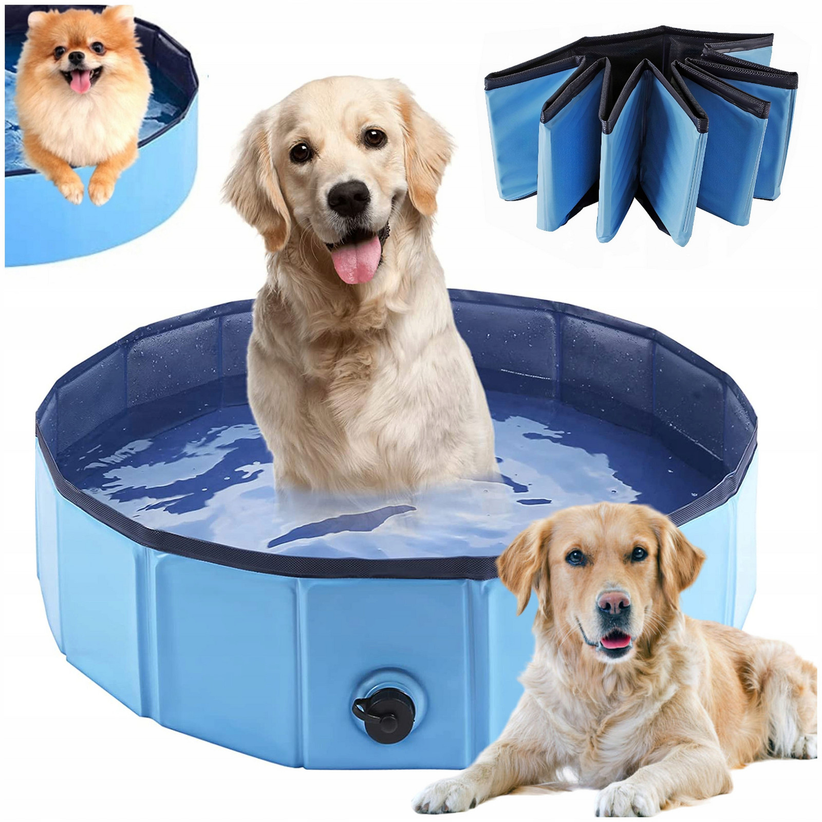 Bazén Pro Psa Kočku Děti Skládací Kotec na mytí ochlazování míčů 80 x 30 cm