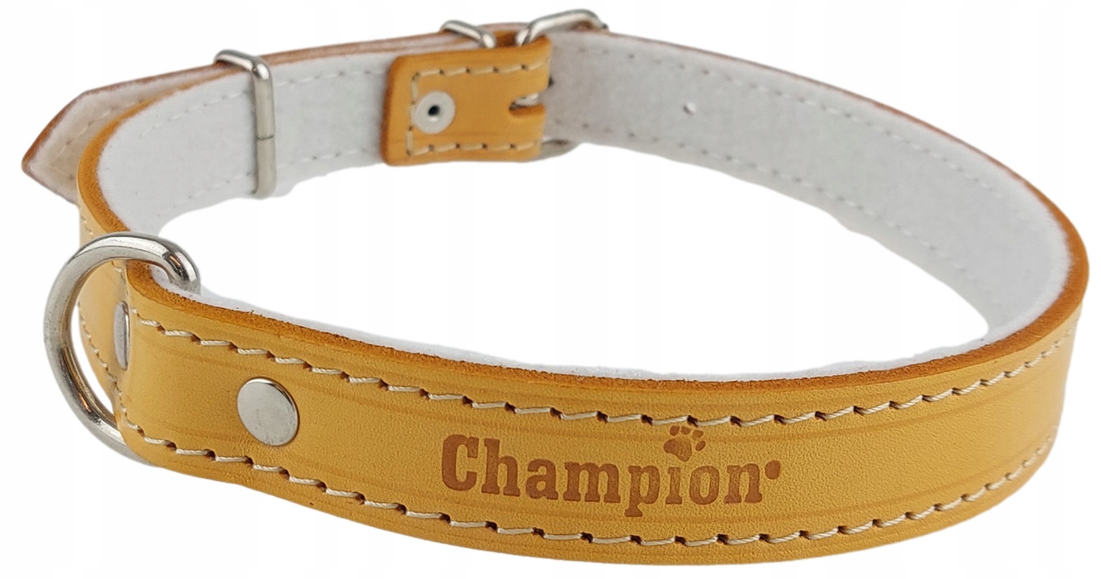 Polský výrobce Champion Přírodní obojek Lícová kůže 65 cm/2,5 cm Orange