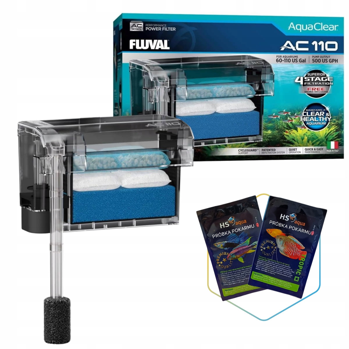 Fluval AquaClear 110 Kaskádový filtr pro akvárium do 416 l bonus