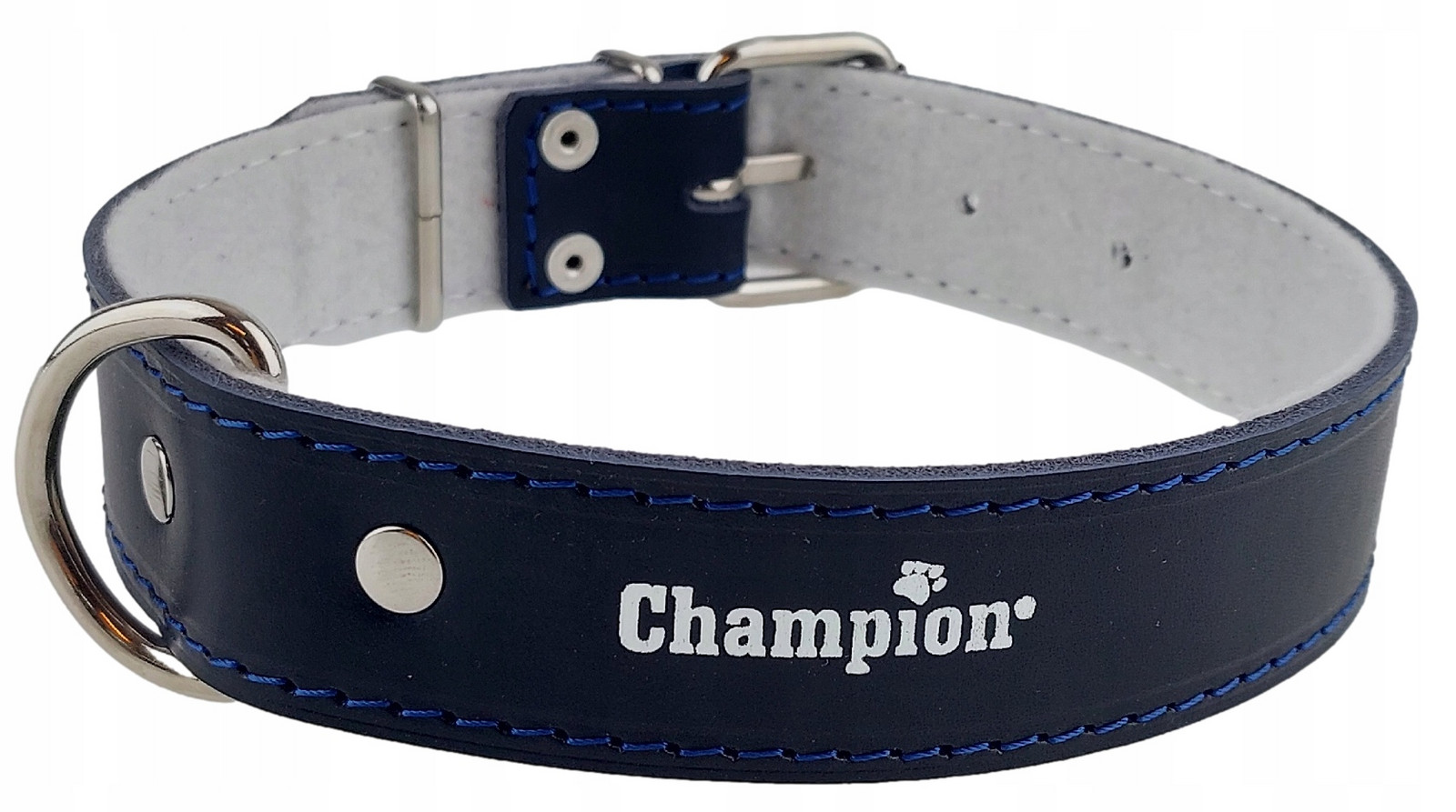 Polský výrobce Champion Přírodní obojek Lícová kůže 60 cm/3,5 cm Granát