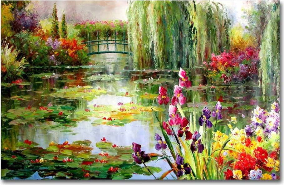 Nástěnný obraz na plátně Impressionist Garden, 70 x 45 cm
