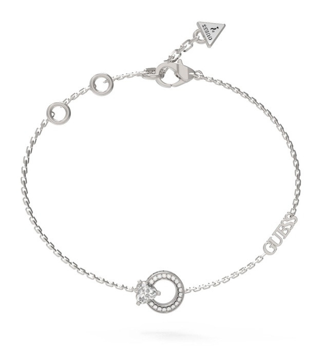 Guess Ocelový náramek se zirkony M`ama Non M`ama JUBB04663JWRH 21 cm
