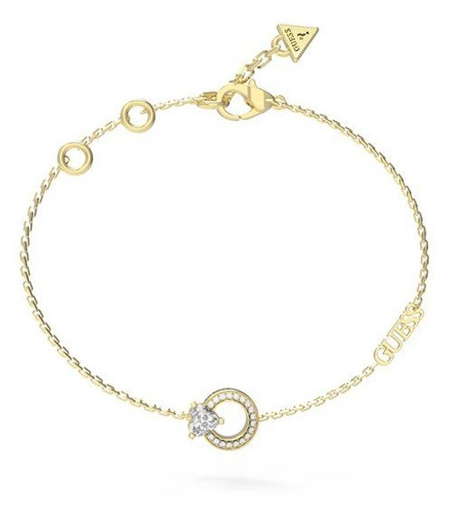 Guess Pozlacený náramek se zirkony M`ama Non M`ama JUBB04663JWYG 21 cm