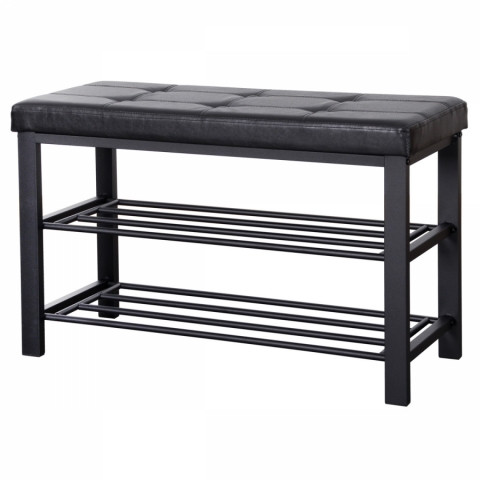 Botník 2 police, bez potahu, kov - černý matný lak ABO-W2015 BK ABO-W2015 BK Autronic