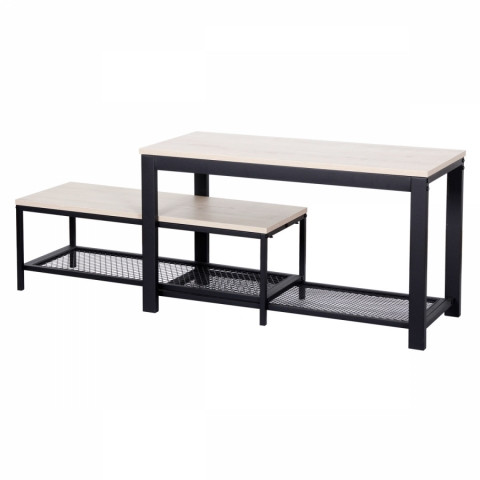 Botník 2 police, MDF dekor dub sonoma, kov - černý matný lak ABO-W2124 SON ABO-W2124 SON Autronic