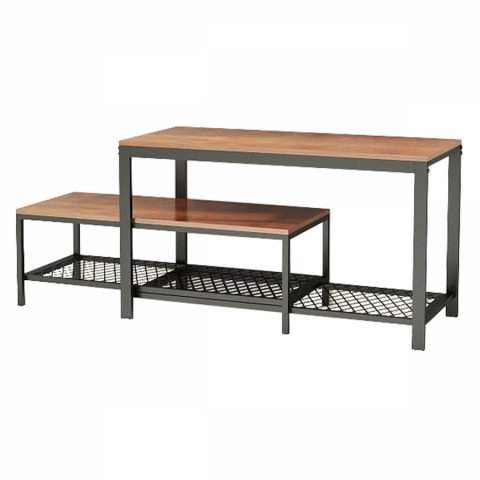 Botník 2 police, MDF dekor staré dřevo, kov - černý matný lak ABO-W2124 OLW ABO-W2124 OLW Autronic