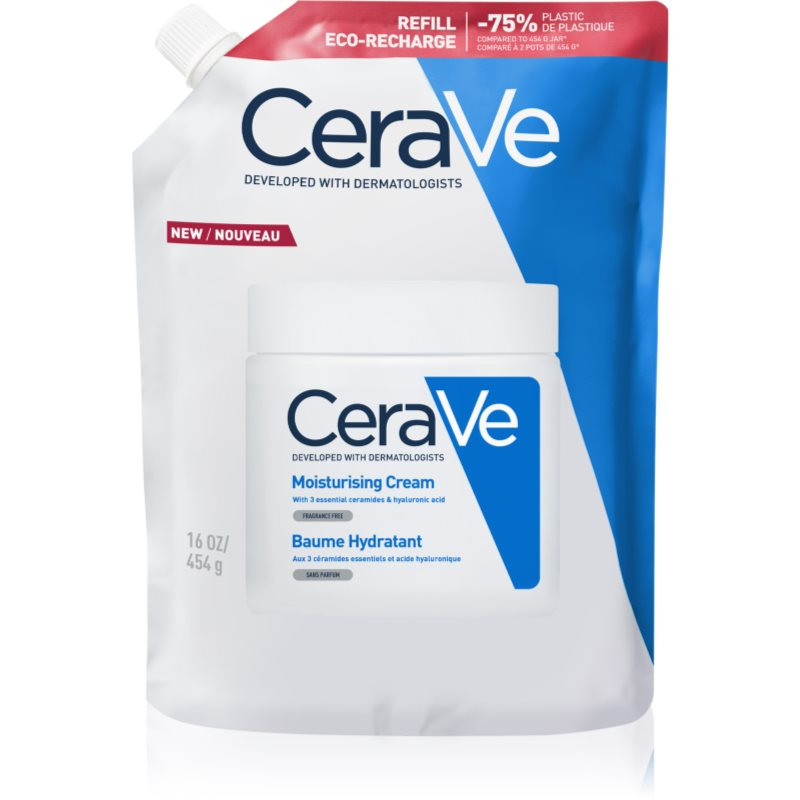 CeraVe Refill Moisturizing Cream hydratační krém na obličej a tělo pro suchou až velmi suchou pokožku náhradní náplň 454 g