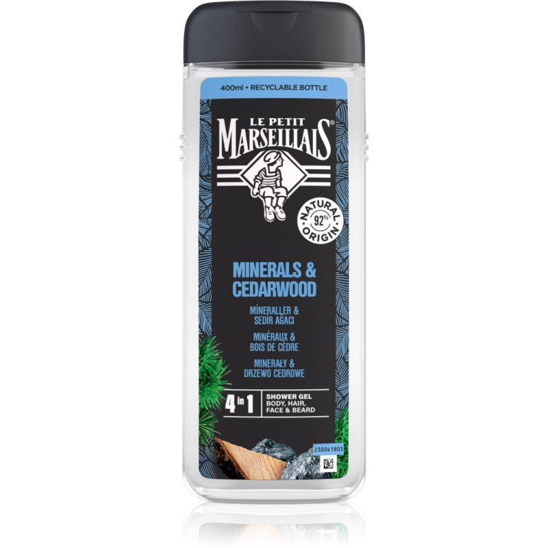 Le Petit Marseillais Minerals & Cedarwood sprchový gel 4 v 1 pro muže 400 ml