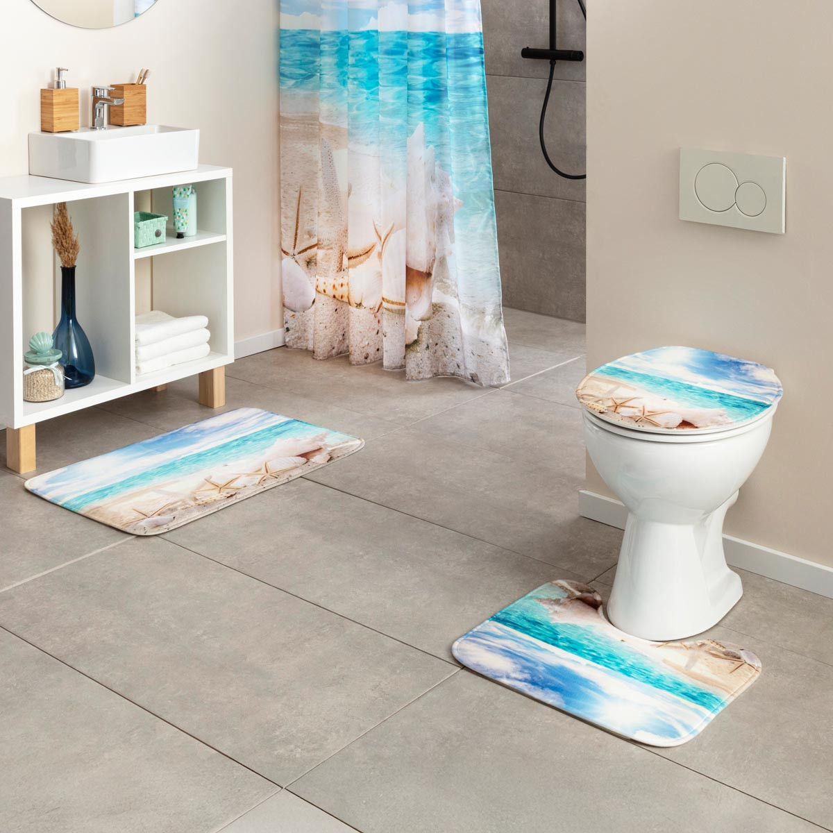 Die moderne Hausfrau Koupelnový set Pláž, sada 3 ks