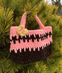 Kabelka pro děti hnědo růžová s motýlkem