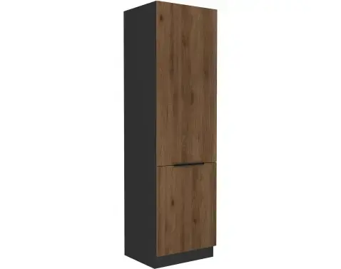 Vysoká kuchyňská skříň Monza, 60 cm, ořech/černá