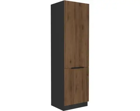 Kuchyňská skříň pro vestavnou lednici Monza, 60 cm, ořech/černá