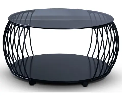 Kulatý konferenční stolek Shanghai, 80 cm, černý/šedý