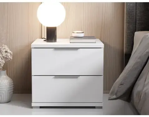 Noční stolek se 2 zásuvkami Smilla, výška 43 cm, bílý