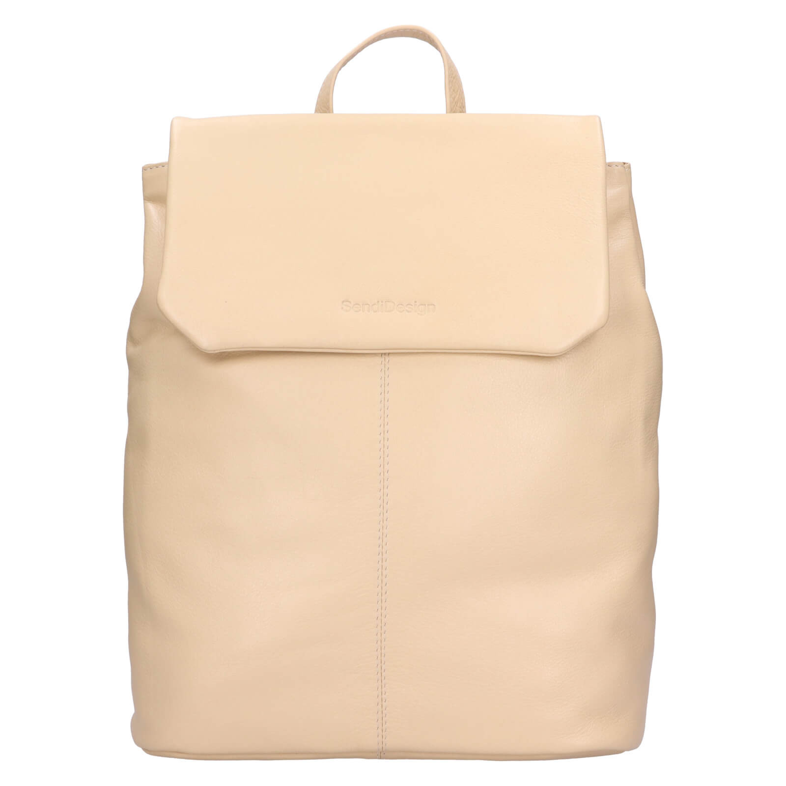 Dámský kožený trendy batoh SendiDesign Marika - béžová