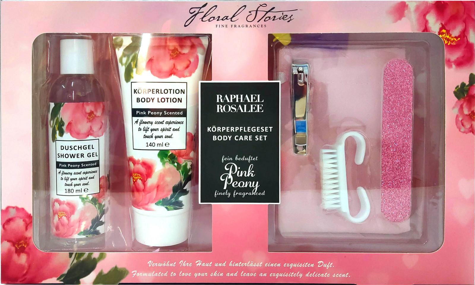 Raphael Rosalee Flowers No. 256 Pink Peony Bath Set Kosmetická dárková sada