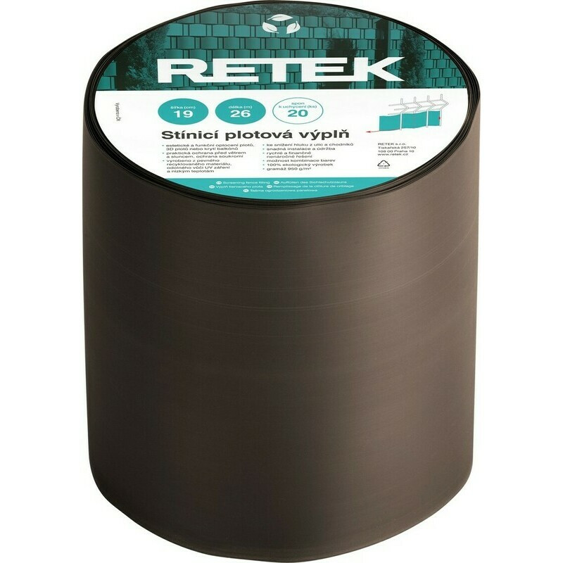 Plotová výplň stínicí RETEK PREMIUM čokoládově hnědá RAL 8014 (26 m/bal.)