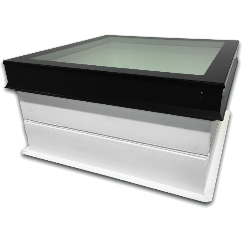 Světlík plochý fixní DEKLIGHT NO FRAME/RAL 7021 FIX trojsklo manžeta 15 cm 100×150 cm