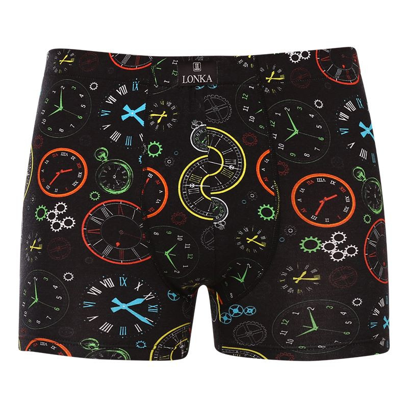 Pánské boxerky Lonka vícebarevné (Kevin-clock) XL, trenky / trenýrky
