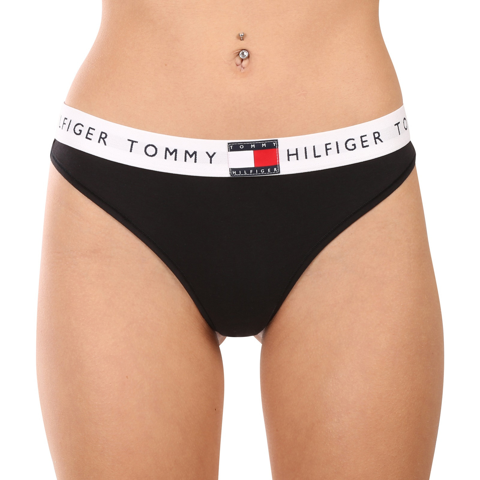 Dámská tanga Tommy Hilfiger nadrozměr černá (UW0UW06039 BDS) XL