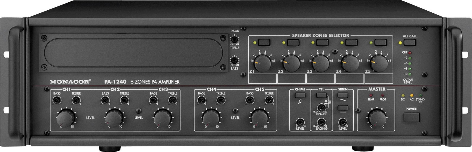 Monacor PA-1240 ELA zesilovač 240 W 1kanálový 5zónový