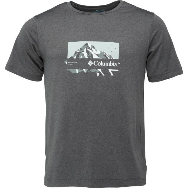 Columbia KWICK HIKE GRAPHIC SS TEE Pánské triko, tmavě šedá, velikost