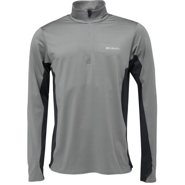 Columbia THREE PITCH HALF ZIP Pánské triko, šedá, velikost