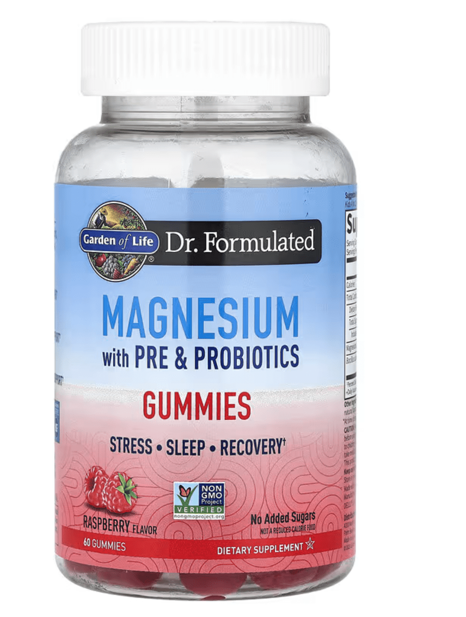 Garden of Life Dr. Formulated Magnesium s prebiotiky a probiotiky, malina, 60 gumových bonbónů