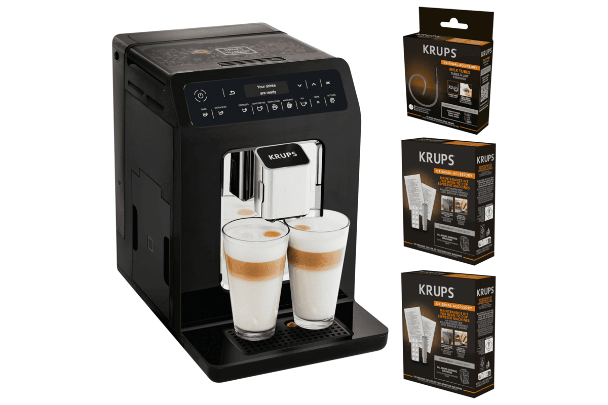 Akční set kávovaru KRUPS Evidence a příslušenství 2x setu na údržbu a náhradní hadičky