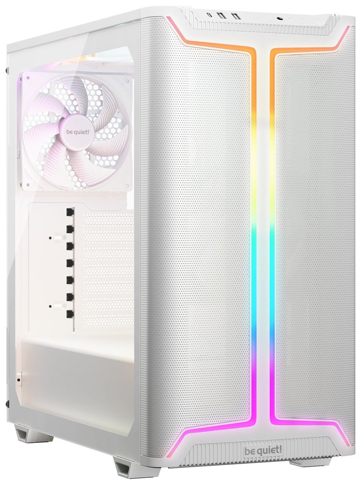 Be quiet! skříň PURE BASE 501DX / ATX / 3x140mm PWM ARGB fan / ARGB LED pásek / USB3.2 / temperované sklo / bílá, BGW77