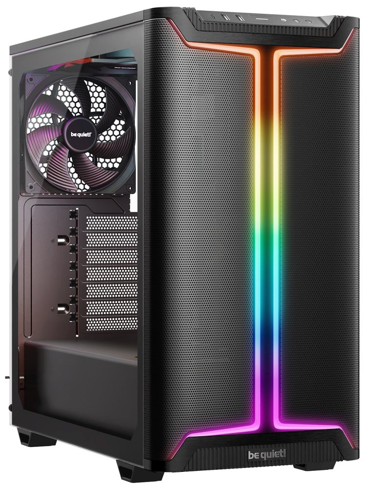 Be quiet! skříň PURE BASE 501DX / ATX / 3x140mm PWM ARGB fan / ARGB LED pásek / USB3.2 / temperované sklo / černá, BGW76