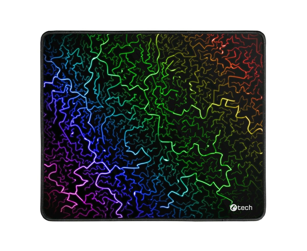 Herní podložka pod myš C-TECH ANTHEA ARC, barevná, pro gaming, 320x270x4mm, obšité okraje, GMP-01ARC