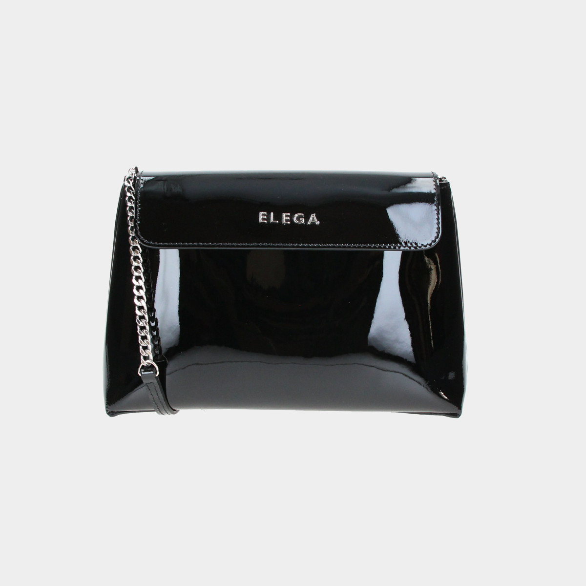 ELEGA Malé crossbody psaníčko Anie černá lak/stříbro