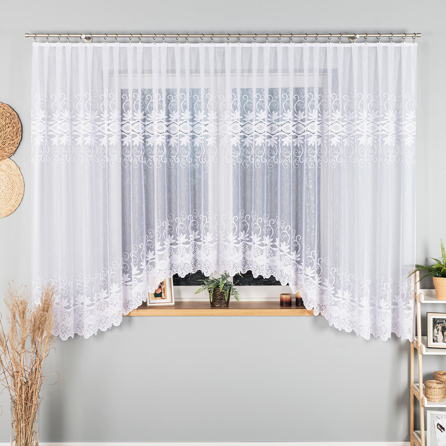 Dekorační oblouková dlouhá záclona na žabky JOWITA 180 bílá 520x180 cm MyBestHome