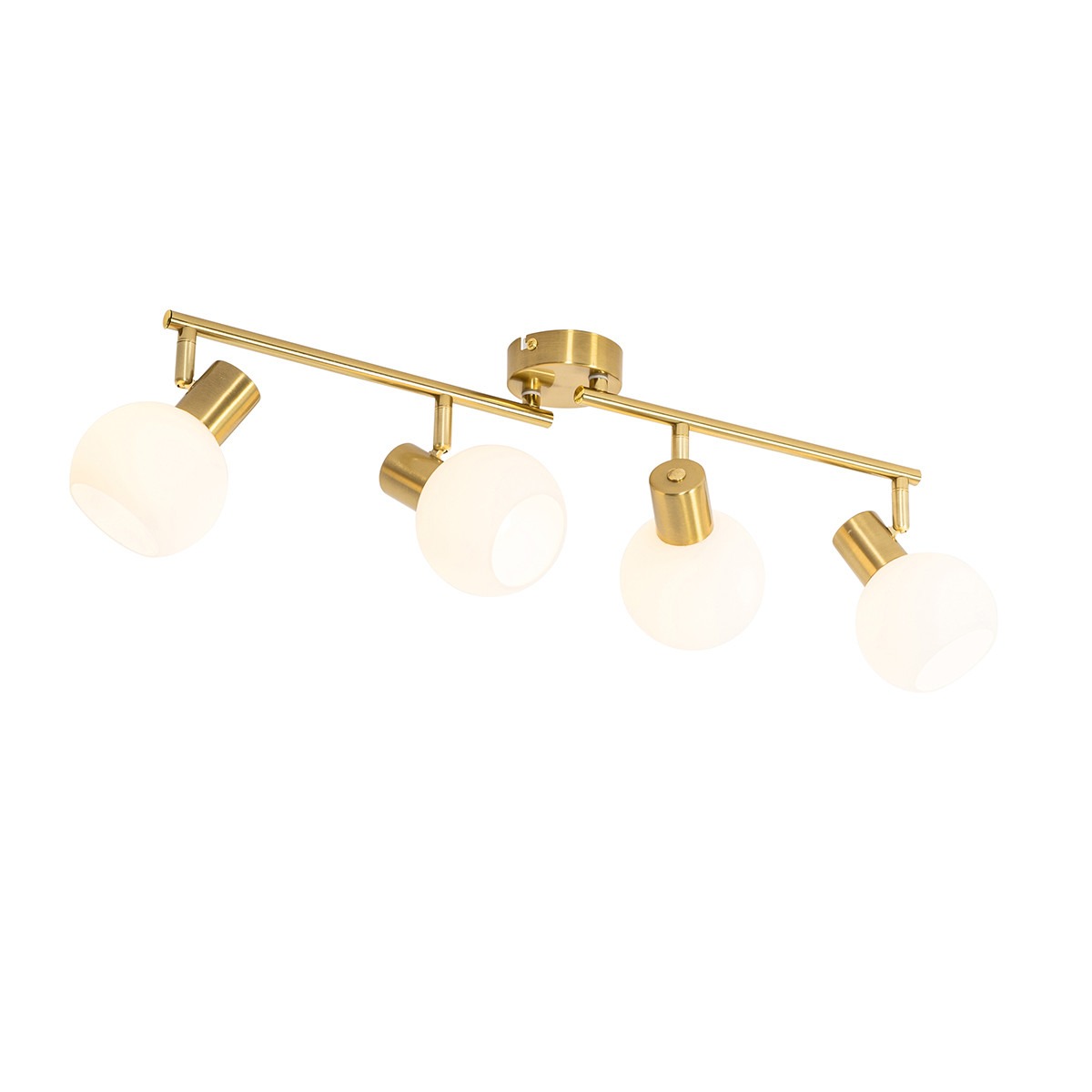 Smart Plafondspot goud met opaal glas 4-lichts verstelbaar incl. 4 Wifi P45 - Anouk