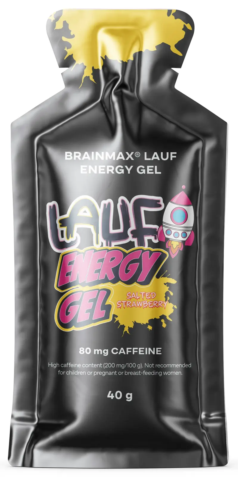 BRAINMAX LAUF Energy Gel Slaná jahoda s kofeinem 12 x 40 g