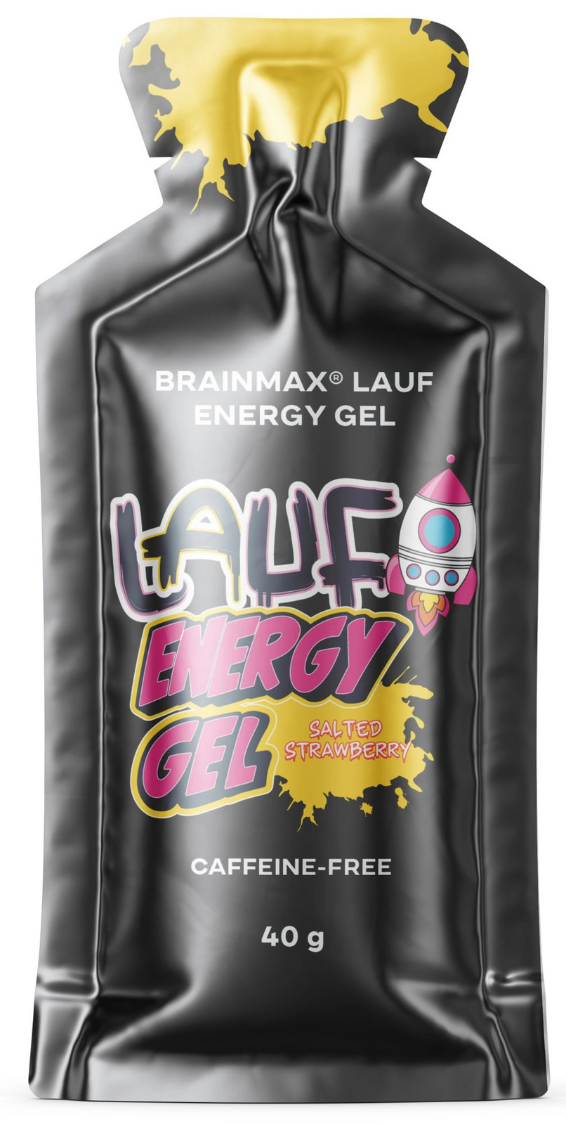 BRAINMAX LAUF Energy Gel Slaná jahoda bez kofeinu 12 x 40 g