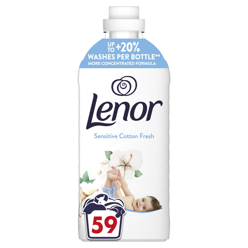 LENOR Aviváž, Sensitive Cotton Fresh, 59 praní, 1239 ml