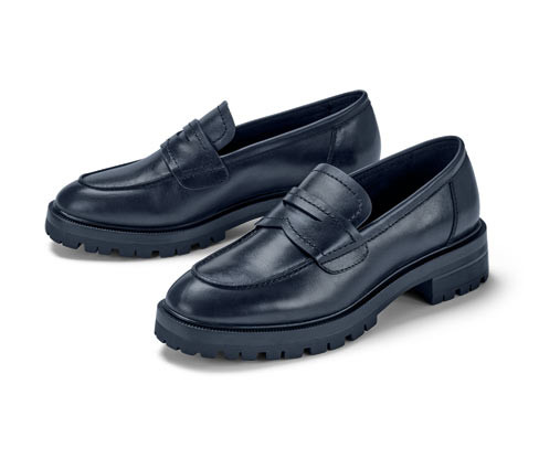 Tchibo - Kožené mokasíny - pro ženy - vel. 37 - barva: modrá