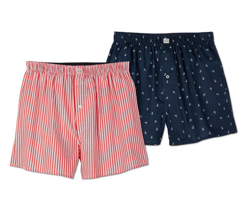 Tchibo - Tkané boxerky - pro muže - vel. S/4 - barva: modrá/s proužky