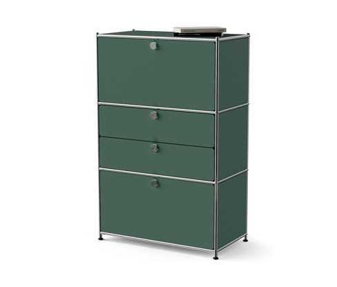 Tchibo - Kovová komoda »Cn3« se 2 výklopnými dvířky a 2 zásuvkami - barva: zelená