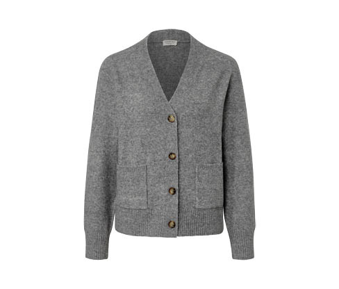 Tchibo - Pletený kabátek s vlnou - pro ženy - vel. S 36/38 - barva: šedá