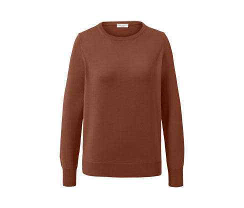 Tchibo - Svetr z jemného úpletu merino - pro ženy - vel. S 36/38 - barva: hnědá