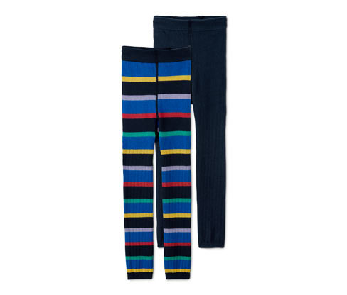 Tchibo - Legíny z pleteniny - pro dívky - vel. 86/92 - barva: modrá/s proužky