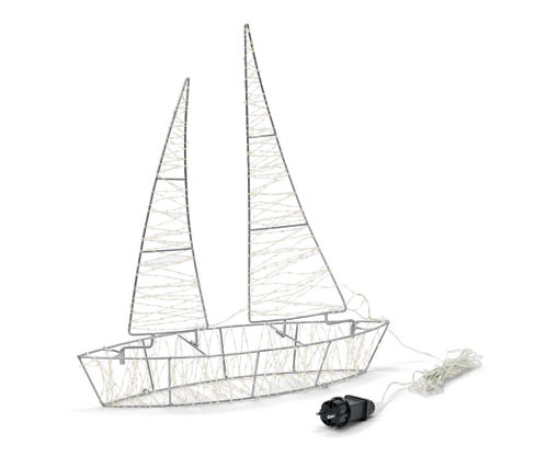 Tchibo - 3D venkovní loďka s LED - barva: stříbrná