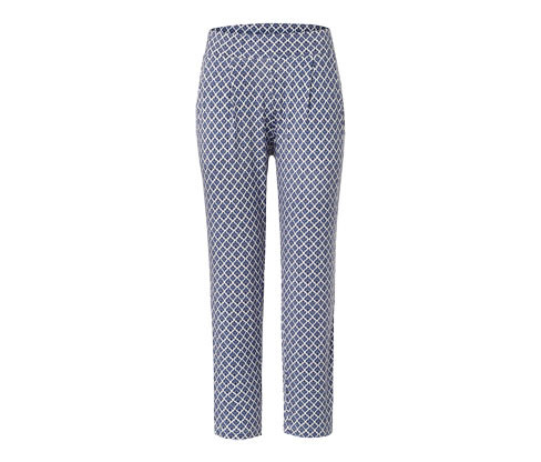 Tchibo - Žerzejové kalhoty s potiskem - pro ženy - vel. S 36/38 - barva: modrá/s potiskem